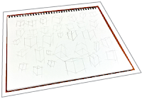 An example of a drawing practice exercise. Practicing drawing boxes can help improve your drawing skills.