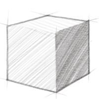 A drawing of a box.